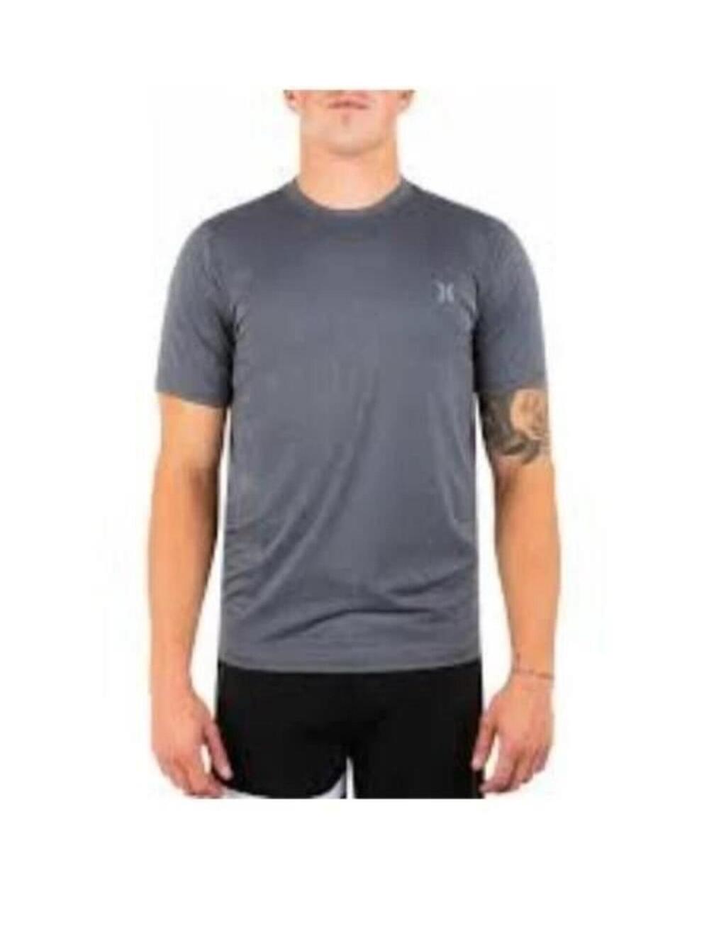 Hurley Icon Hybrid Tee Shirt Mens S Gray Logo Crew Neck Short Sleeve $35.00 MSRP